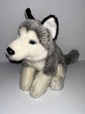 Animal Alley Siberian Husky Wolf Toys R Us Realistic Plush Stuffed Animal 2012